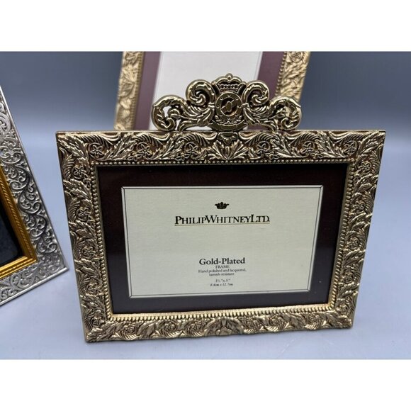 Set Of 3 Philip Whitney Gold-Plated Picture Frames 5x7 and 3.5x5 - Picture 3 of 5